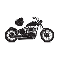 Obraz premium Motorcycle Elements Set Vector Icons for Bike Parts, Repair and Racing Design