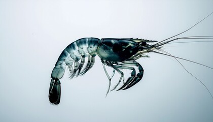 透き通るエビのシルエットのミニマルイメージ／Minimal Translucent Shrimp Silhouette
