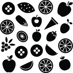  Healthy food pattern silhouette illustration