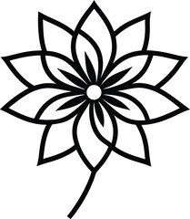 Minimal flower line art illustration