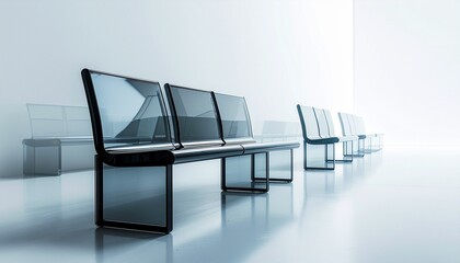 ミニマルな風景に佇むシンプルなベンチのコピースペース／Minimal Scene with Simple Bench and Copy Space
