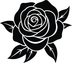 Rose flower silhouette illustration