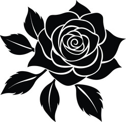 Rose flower silhouette illustration