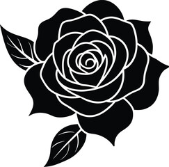 Rose flower silhouette illustration
