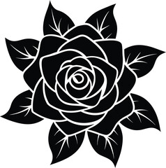 Rose flower silhouette illustration