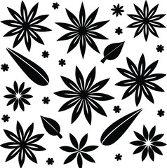 Spices herbs silhouette illustration