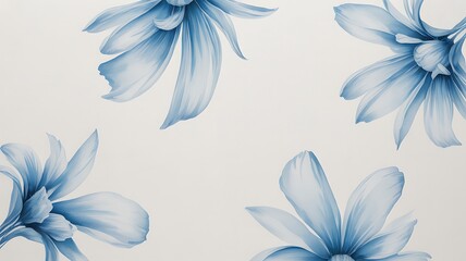 Light blue delicate petaled flowers on a white background petals