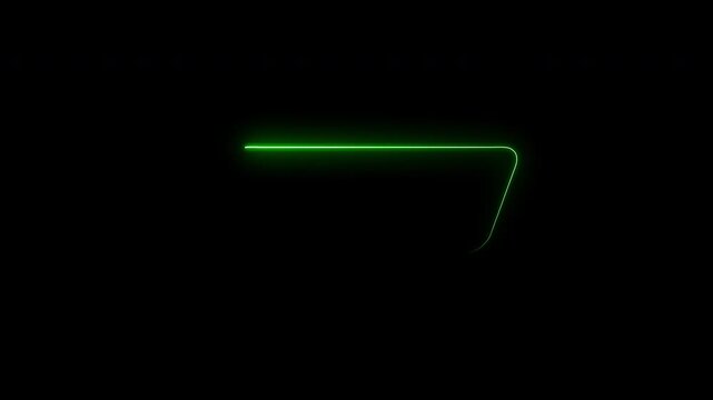 Neon Light Tilted Rectangle Drawing Animation on Dark Background