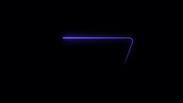 Neon Light Tilted Rectangle Drawing Animation on Dark Background