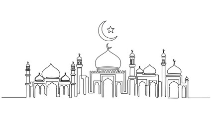 Naklejka premium mosque cityscape, islamic architecture