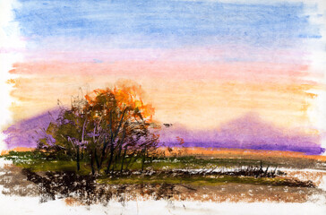 Abstract impressionism. Landscape