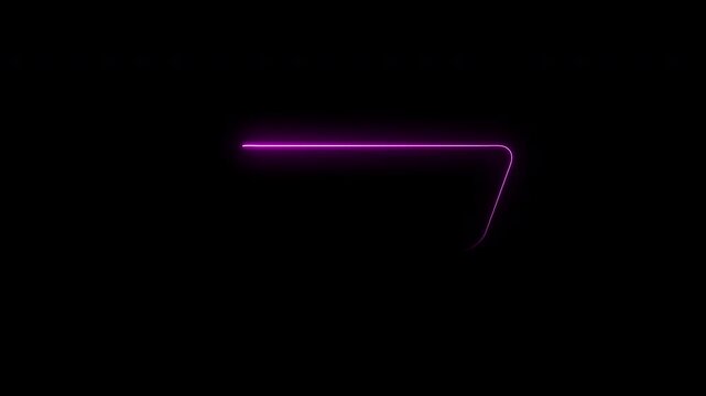 Neon Light Tilted Rectangle Drawing Animation on Dark Background