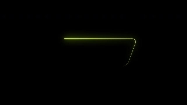 Neon Light Tilted Rectangle Drawing Animation on Dark Background