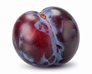 Obraz premium Single ripe plum isolated on white background
