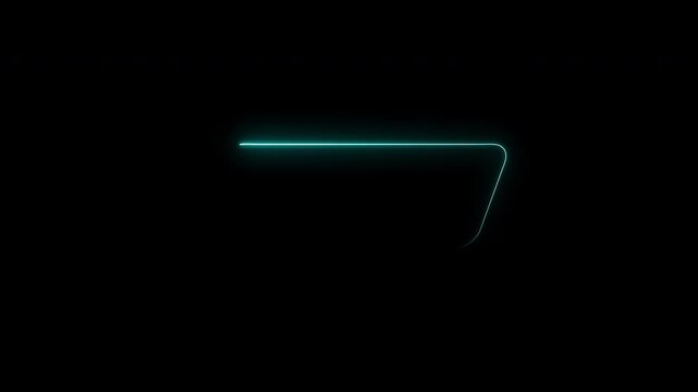 Neon Light Tilted Rectangle Drawing Animation on Dark Background