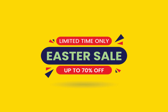 Limited time only Easter sale promotion badge set vector with festive spring design, perfect for ecommerce and retail marketing, highlighting seasonal discounts and special offers, clean modern editab