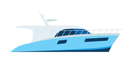Boat yacht in flat style isolated on white background. Vector stock