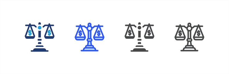 Balance icon multiple style collection. Vector illustration.