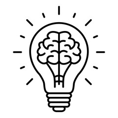Incandescent Light Bulb Icon Symbolizes Intelligence and Creative Thinking. Light Bulb Icon. Creativity icon in line style