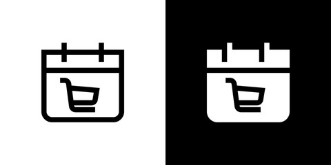 Calendar concept with flat Black White Background. Vector illustration.