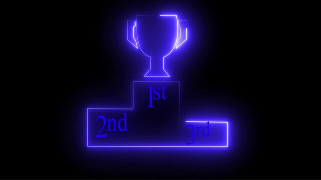 neon line winner podium with 1st, 2nd, and 3rd place icon animation with magenta color on  &ldquo;Glowing Neon Winner Podium Icon First Second Third Place Victory Concept&rdquo;