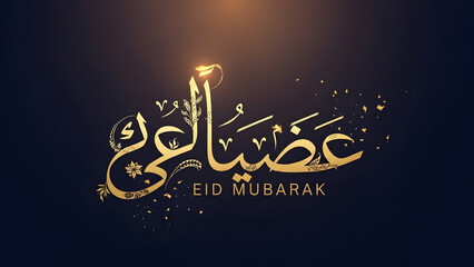 Eid mubarak greeting with arabic calligraphy