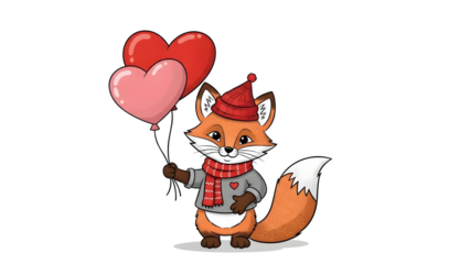Cute cartoon hamster holding a red heart symbolizing love and affection for design. isolated PNG with Transparent Background