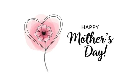 Heartfelt mother's day greeting with pink balloon