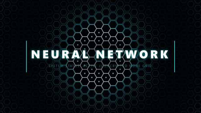 Futuristic Blue Hexagonal Technology Data Network Wave Background 4K Seamless Loop