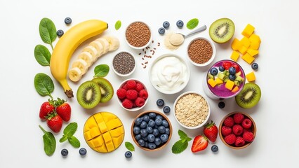 Prebiotic Smoothie Ingredients Vibrant Colors