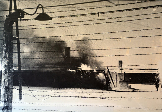 AUSCHWITZ BIRKENAU POLAND. Auschwitz concentration camp fences was a network of German Nazi concentration camps and extermination camps built and operated by the Third Reich in Poland.