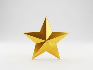 Fototapeta premium Intricate golden origami star against a plain white background