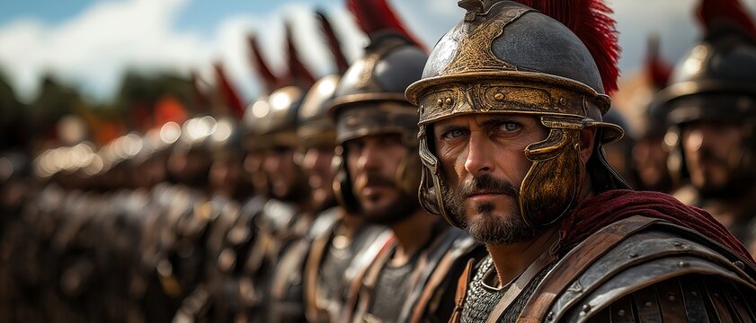 Wars of the Roman Legion. Illustration on the theme of wars and battles, history, and world conquest.