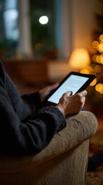 A reader enjoys a quiet moment with an electronic book.