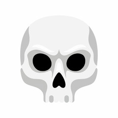 Fototapeta premium Stylized Human Skull Illustration with Dark Eye Sockets.