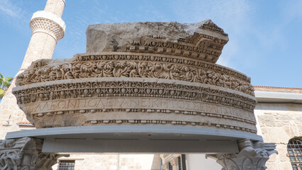 Naklejka premium View on the ruins The Kesik Minare Cami, Broken Minaret Mosque, Korkut Cami , Antalya, Turkey