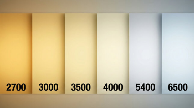 A gradient display showing color temperature from warm orange tones at 2700 kelvin to cooler blue hues at 6500 kelvin.