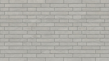 Smooth light gray brick wall texture featuring rectangular bricks arranged on a building facade
