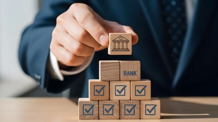 Building a solid financial future with banking and checklist blocks