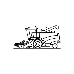 Fototapeta premium Combine Harvester Icon – Agricultural Machine for Crop Harvesting