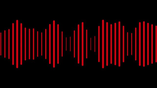 Music equalizer, audio waves or sound frequency Isolated Background.audio visualizer on red screen background 4k animation video