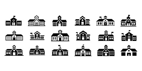 School icons set,transparant background