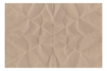 Crumpled Brown Kraft Paper Texture with Geometric Creases and Fibrous Grain