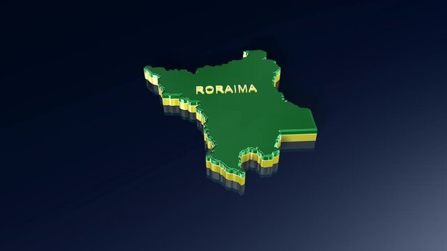 Roraima State 3D Map of Brazil in Animation