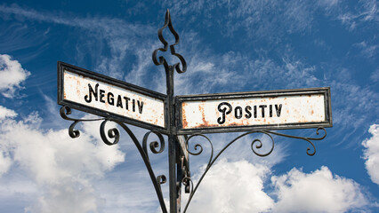 Signposts the direct way to positive versus negative