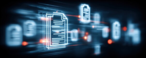 Obraz premium A contract becomes secure through management as document glow shields confidential information