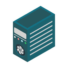 Isometric server tower unit vector illustration 