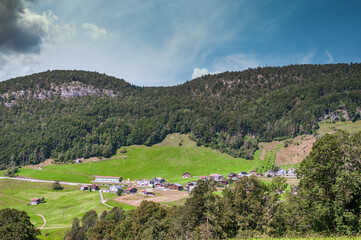 Naklejka premium Seelisberg is a Swiss municipality in the canton of Uri, located in the northernmost part of the canton on the shores of Lake Lucerne (Lake of the Four Cantons).