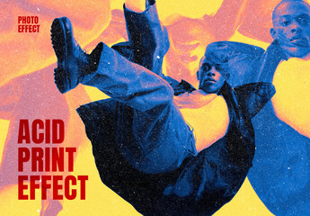 Acid Print Photo Effect Mockup