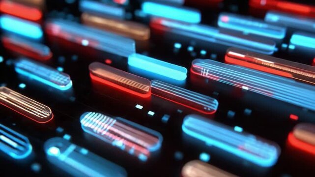 Abstract Data Streams: A captivating digital display of luminous data streams, conveying the dynamic flow of information within a modern technological landscape. 